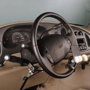 Car interior with adaptive driving equipment