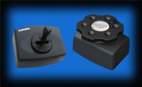 Black joystick and button duo