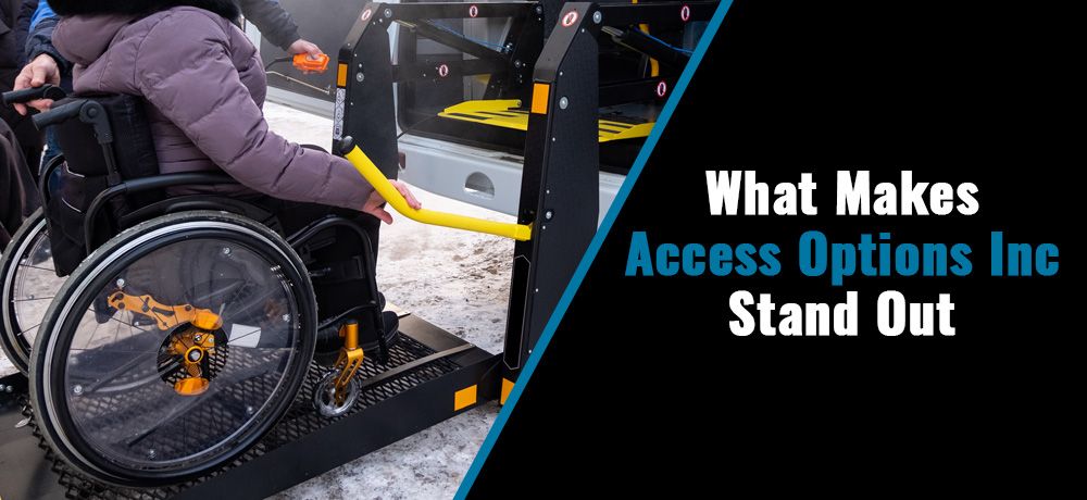 Wheelchair user on a platform lift