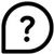 Question mark inside a chat bubble
