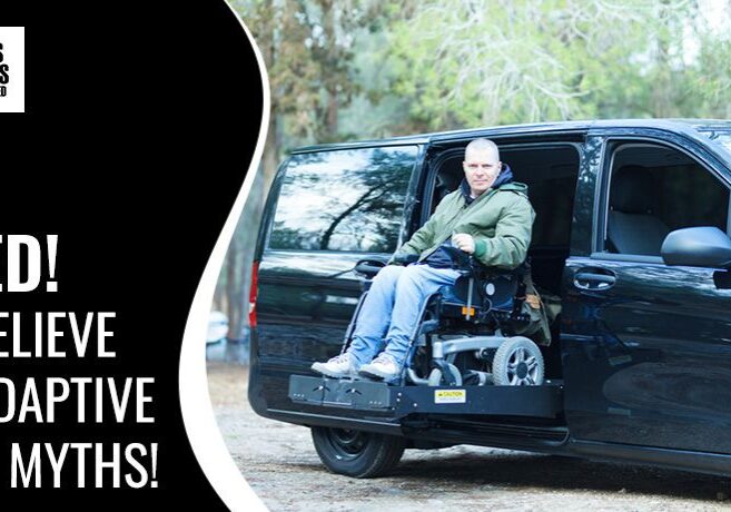 Man in wheelchair exiting van